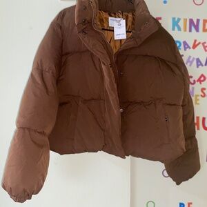 Amazon essentials oversized cropped puffer coat